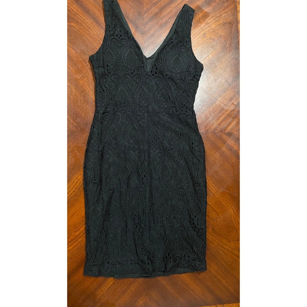 Papermoon Black Lace Sheath Dress Womens Medium Sleeveless Cocktail Midi